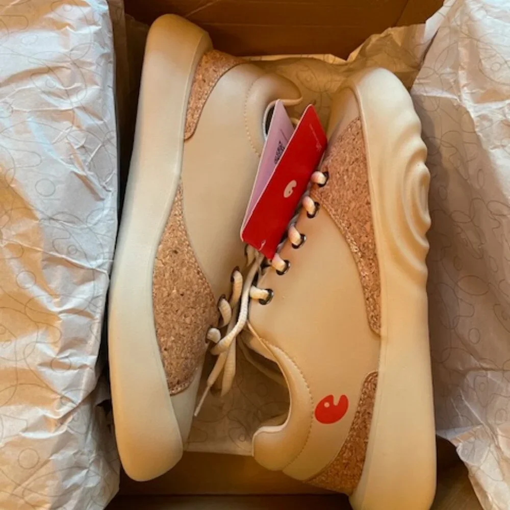 NWT NEW UIN Denia 1 Sesame Size 7 Womens Lace Up Retro Beige Hippie Comfy $215 - Picture 5 of 12